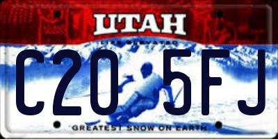 UT license plate C205FJ