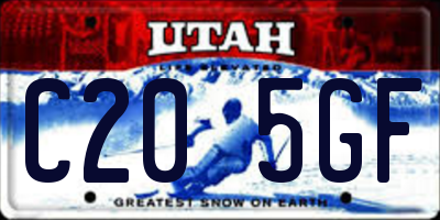 UT license plate C205GF