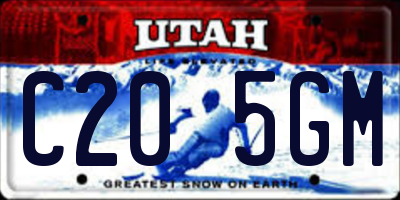 UT license plate C205GM