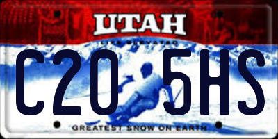 UT license plate C205HS