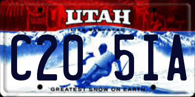 UT license plate C205IA