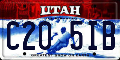 UT license plate C205IB