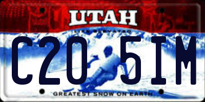 UT license plate C205IM