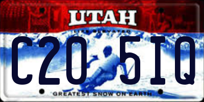 UT license plate C205IQ