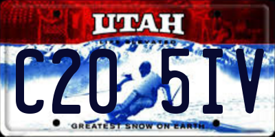 UT license plate C205IV