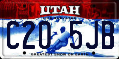 UT license plate C205JB