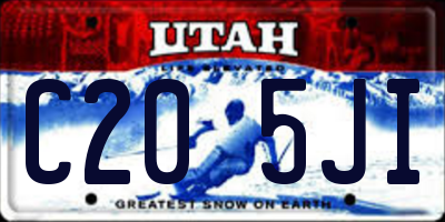 UT license plate C205JI