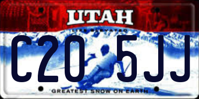 UT license plate C205JJ