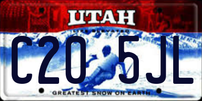 UT license plate C205JL