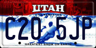 UT license plate C205JP