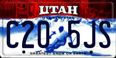 UT license plate C205JS