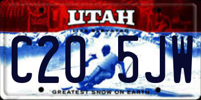 UT license plate C205JW