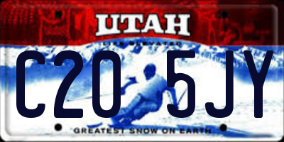 UT license plate C205JY