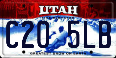 UT license plate C205LB