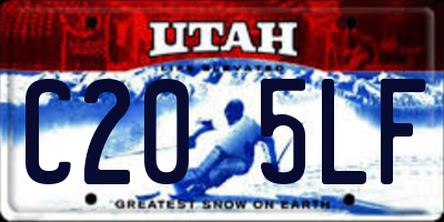 UT license plate C205LF