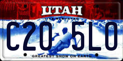UT license plate C205LO