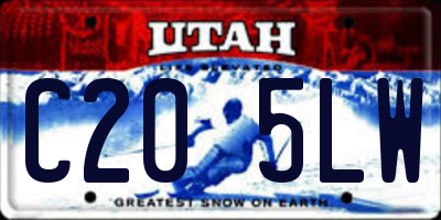 UT license plate C205LW
