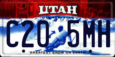 UT license plate C205MH