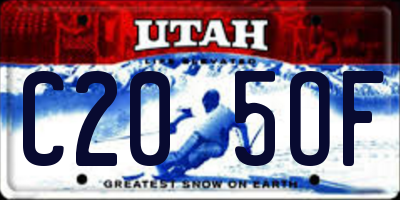 UT license plate C205OF
