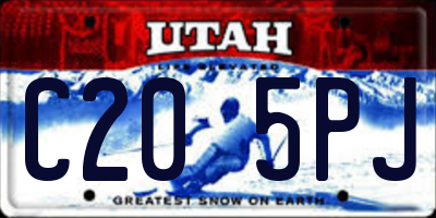 UT license plate C205PJ
