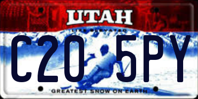 UT license plate C205PY