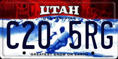 UT license plate C205RG