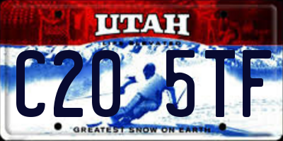 UT license plate C205TF