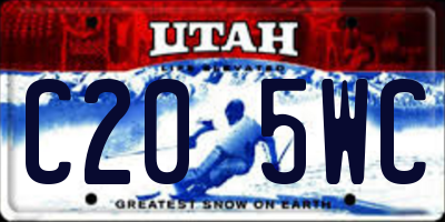 UT license plate C205WC
