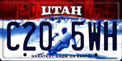 UT license plate C205WH