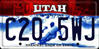 UT license plate C205WJ