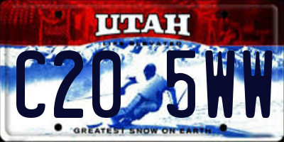 UT license plate C205WW