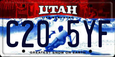 UT license plate C205YF