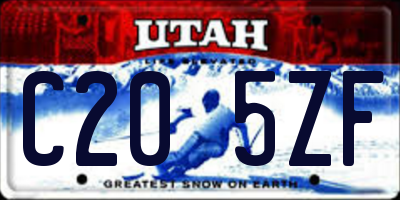 UT license plate C205ZF