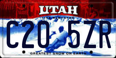 UT license plate C205ZR
