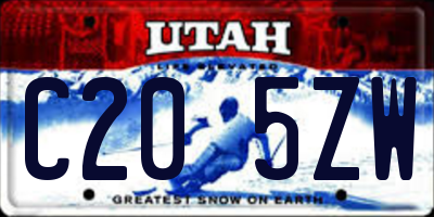 UT license plate C205ZW
