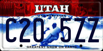 UT license plate C205ZZ