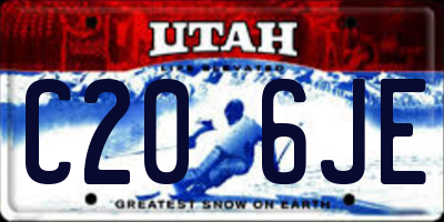 UT license plate C206JE