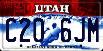 UT license plate C206JM