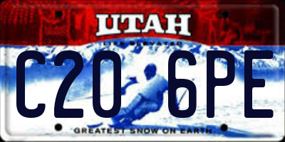 UT license plate C206PE