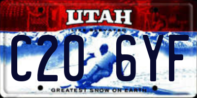 UT license plate C206YF
