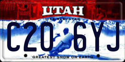 UT license plate C206YJ