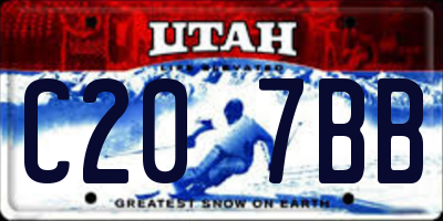 UT license plate C207BB