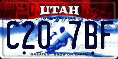 UT license plate C207BF