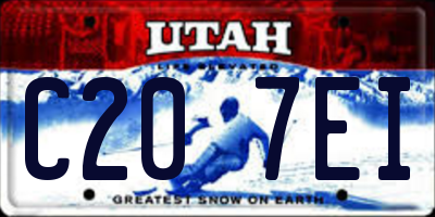UT license plate C207EI