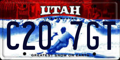 UT license plate C207GT