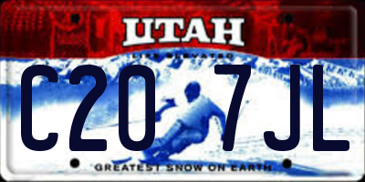 UT license plate C207JL