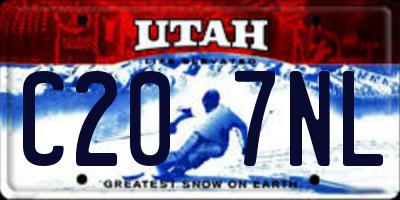 UT license plate C207NL