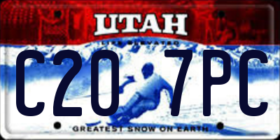 UT license plate C207PC