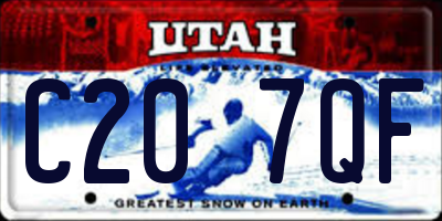 UT license plate C207QF