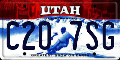 UT license plate C207SG
